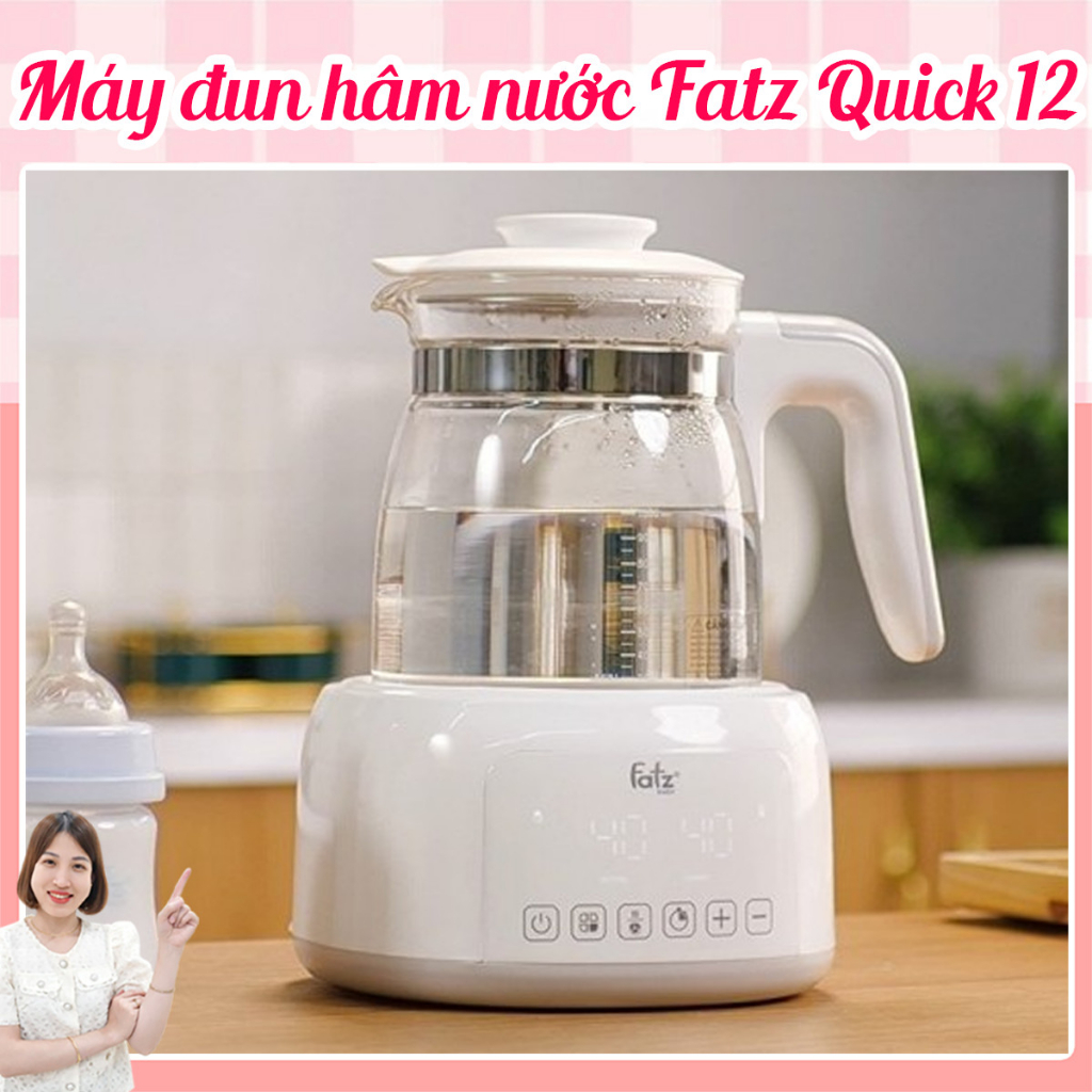 (Tặng khay hâm sữa) Máy đun nước và hâm nước pha sữa điện tử QUICK 12 Fatzbaby chính hãng (Bảo hành 12 tháng