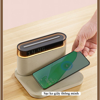 Loa bluetooth đèn trang tí phòng ngủ, Đồng hồ loa sạc không dây