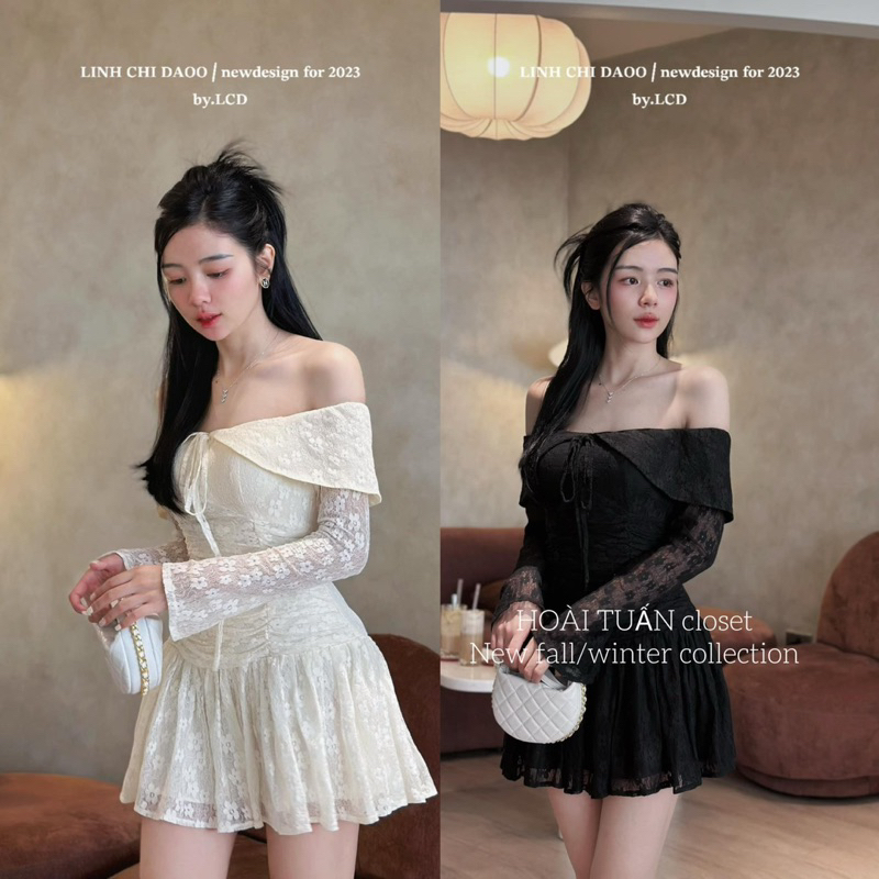 Váy ren trễ vai