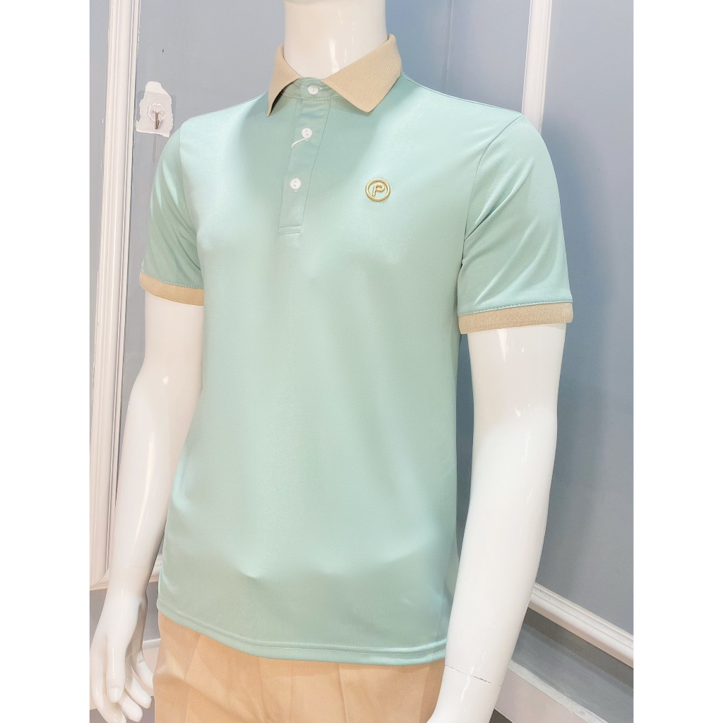 Áo polo nam cổ bẻ phối THÊU CHỮ P tinh tế vải cá sấu mịn mát - M35