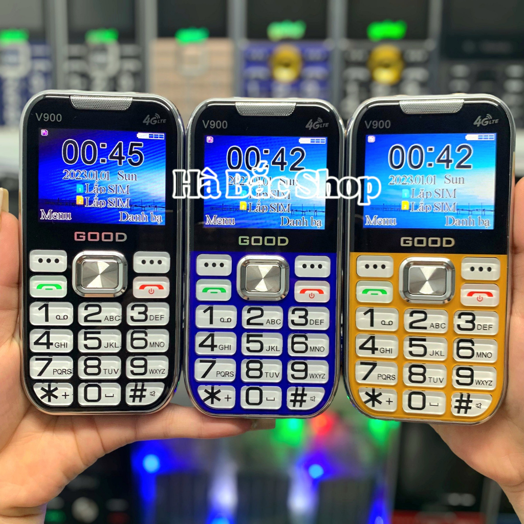 2 Siêu Phẩm Điện Thoại Người Già 4G Good V900  Và G800-  Loa To Chữ Lớn