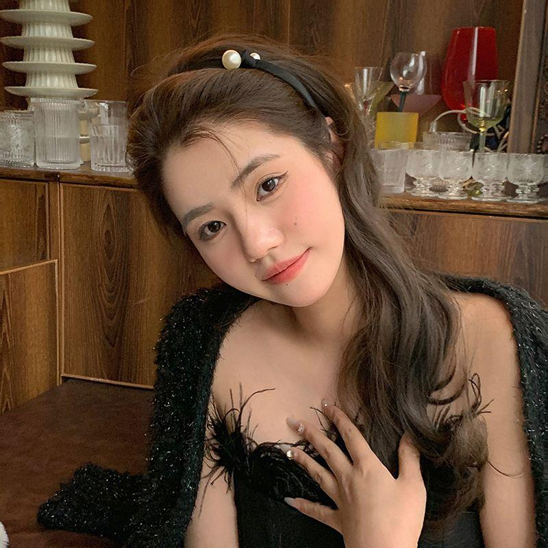 Bờm tóc cài 2 hạt ngọc trai nhân tạo nữ tính nhẹ nhàng