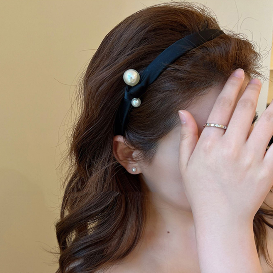 Bờm tóc cài 2 hạt ngọc trai nhân tạo nữ tính nhẹ nhàng