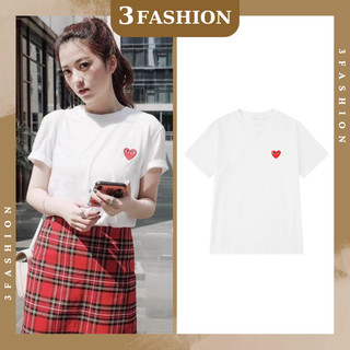Áo Thun Trắng Nữ Trái Tim Play Heart Hottrend kiểu dáng đơn giản dễ phối đồ - A36