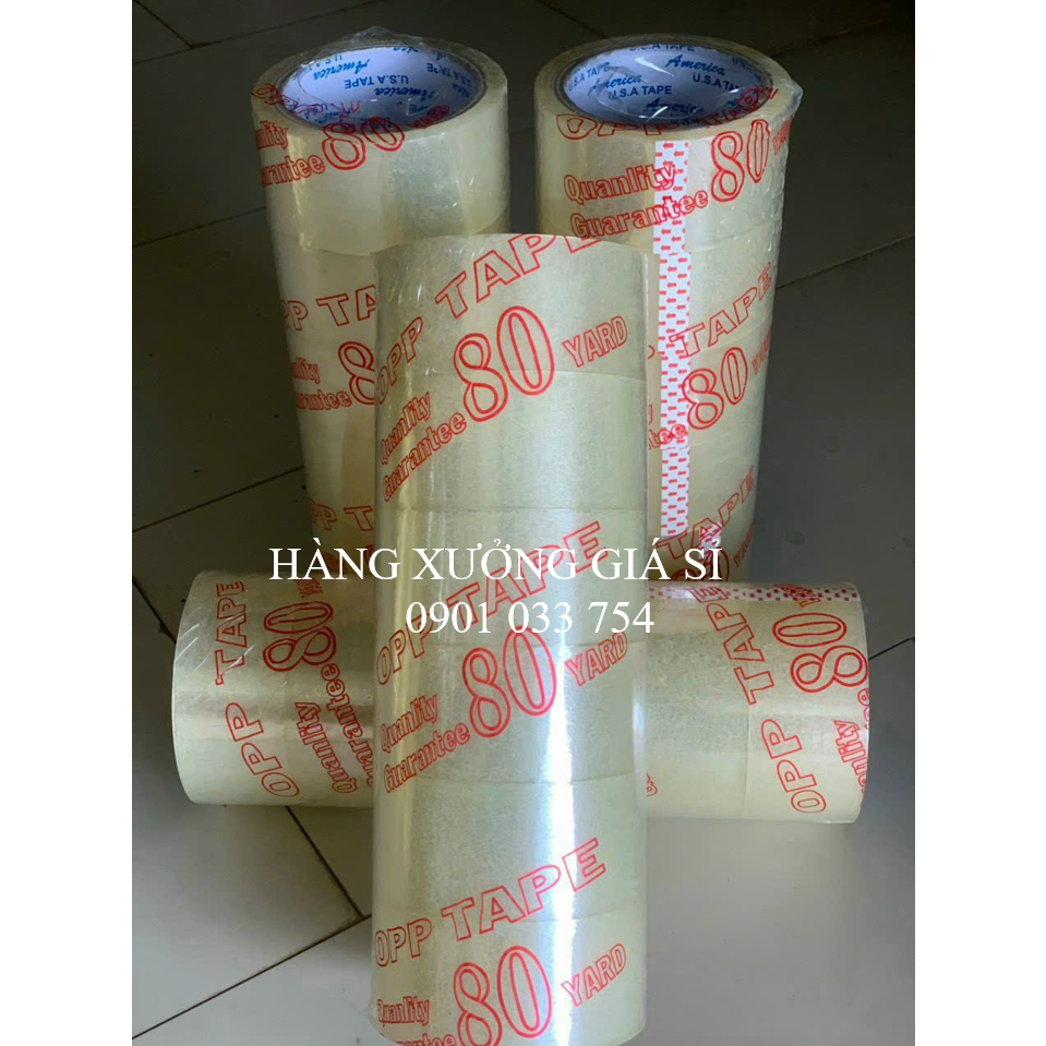 Băng keo, băng dính trong /đục 4,8cm 300Y , lõi giấy mỏng 5mm