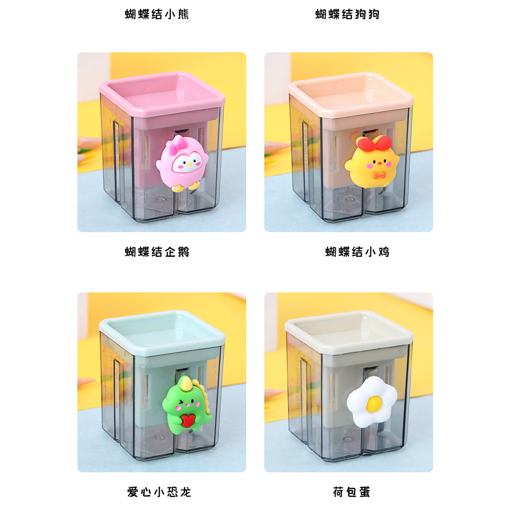 Gọt bút chì đôi gắn Charm xinh xắn, gọt bút chì 2 lỗ hoạt hình 🍀Clovershop68🍀