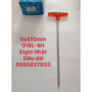 Tay vặn lục giác chữ T 6 mm siêu dài 410 mm 018L-6H Eight Nhật tại Máy NTT dùng cho ốc chìm sâu tuổi thọ cao dễ sử dụng