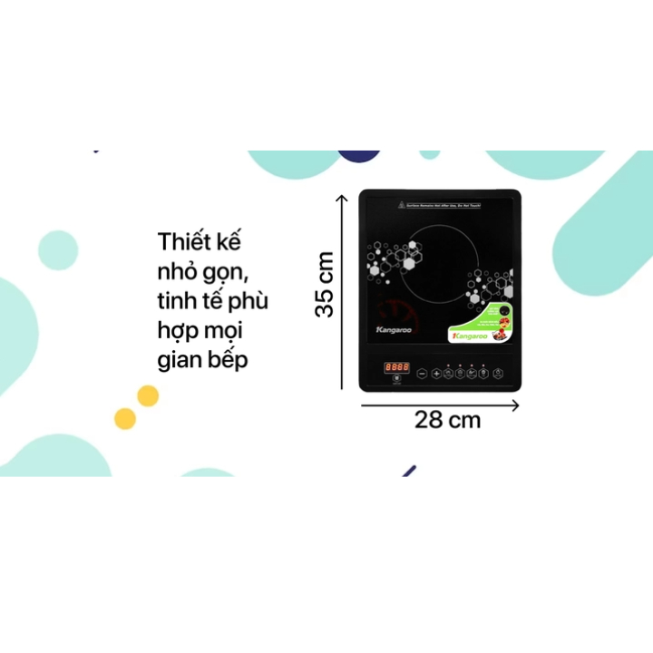 Bếp Điện Từ Đơn Kangaroo KG15IC1,Công suất 1800W, Mặt kính Crystal,4 Chức Năng Nấu Đa Dạng, Bếp từ đơn