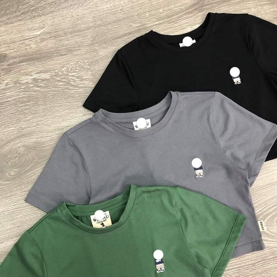 Áo Thun Wh@au Trơn Thêu Gấu KAMI