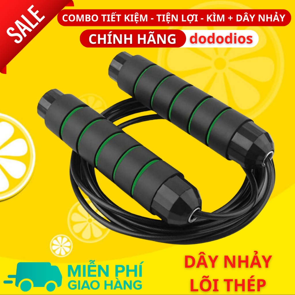 combo kìm bóp tay dây nhảy lõi thép - kìm 60kg 100kg và 120kg - màn hình điện tử đếm số - Hãng dododios