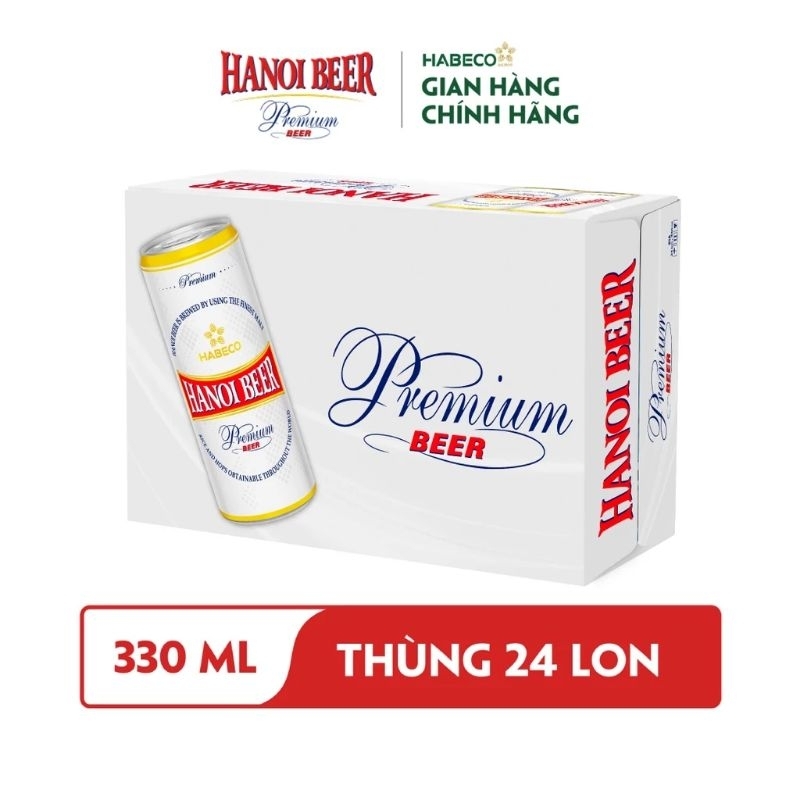 Thùng 24 Lon Bia Hà Nội Premium 330ml