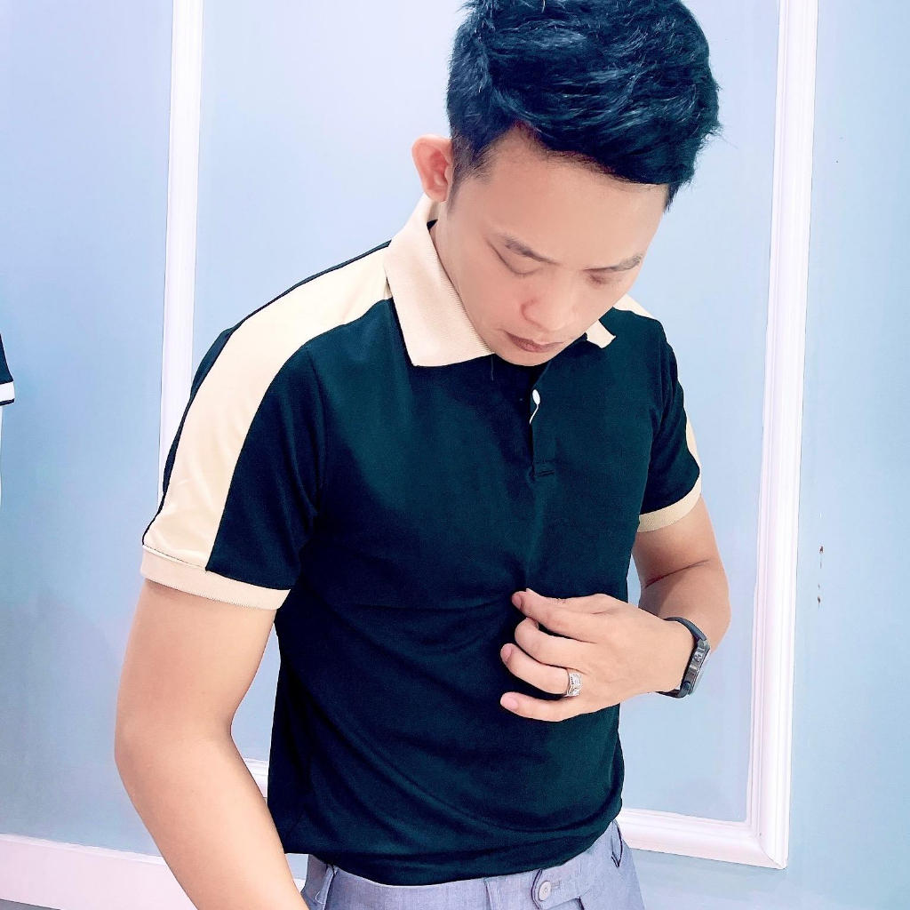 Áo polo nam cổ bẻ phối vai vải cá sấu thoáng mát thấm hút mồ hôi trẻ trung M30
