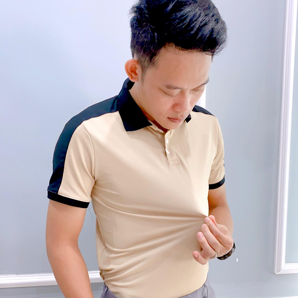 Áo polo nam cổ bẻ phối vai vải cá sấu thoáng mát thấm hút mồ hôi trẻ trung M30