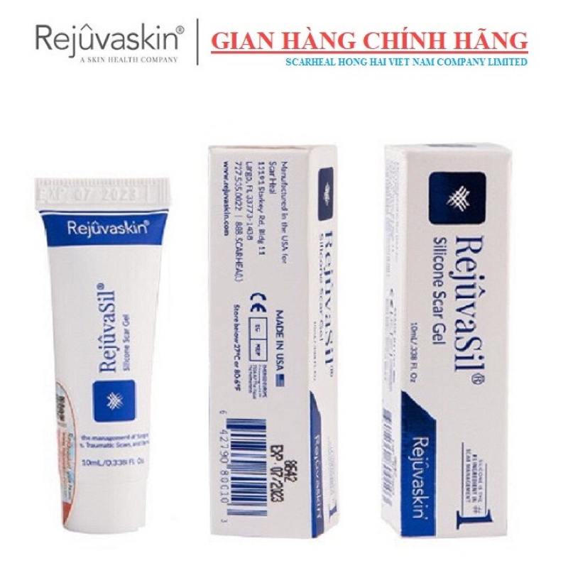 Gel làm xẹp sẹo lồi, sẹo phì đại Rejuvasil 10ml
