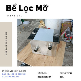 BỂ LỌC MỠ MINI, BỂ TÁCH MỠ, RÁC CHO GIA ĐÌNH BẰNG INOX