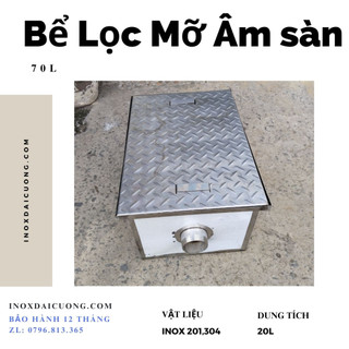 Bể mỡ lắp âm sàn 70l, bể mỡ inox dành cho nhà hàng, quán ăn tiết kiệm diện tích!
