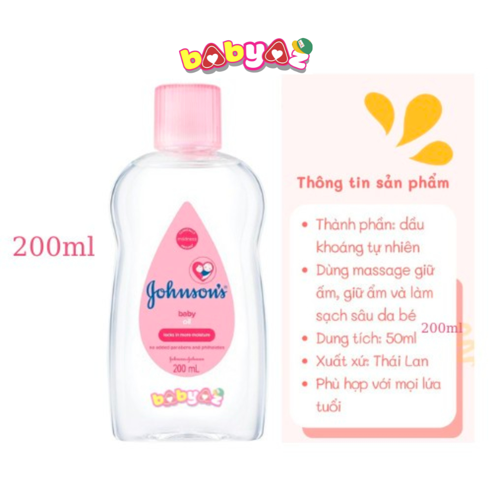 Dầu Massage body Cho Bé Johnson baby Dầu Mát Xa Dưỡng Ẩm Cho Bé Sơ Sinh