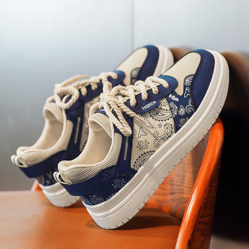 Giày Nam Thể Thao Vải Canvas Cổ Thấp In Hoa Thời Trang Mùa Thu Mới 2023 Cho Nam