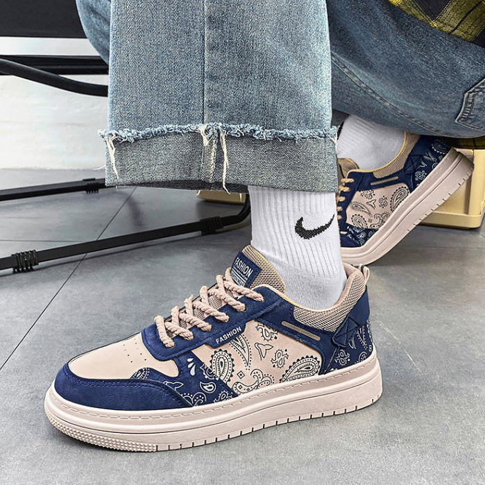 Giày Nam Thể Thao Vải Canvas Cổ Thấp In Hoa Thời Trang Mùa Thu Mới 2023 Cho Nam