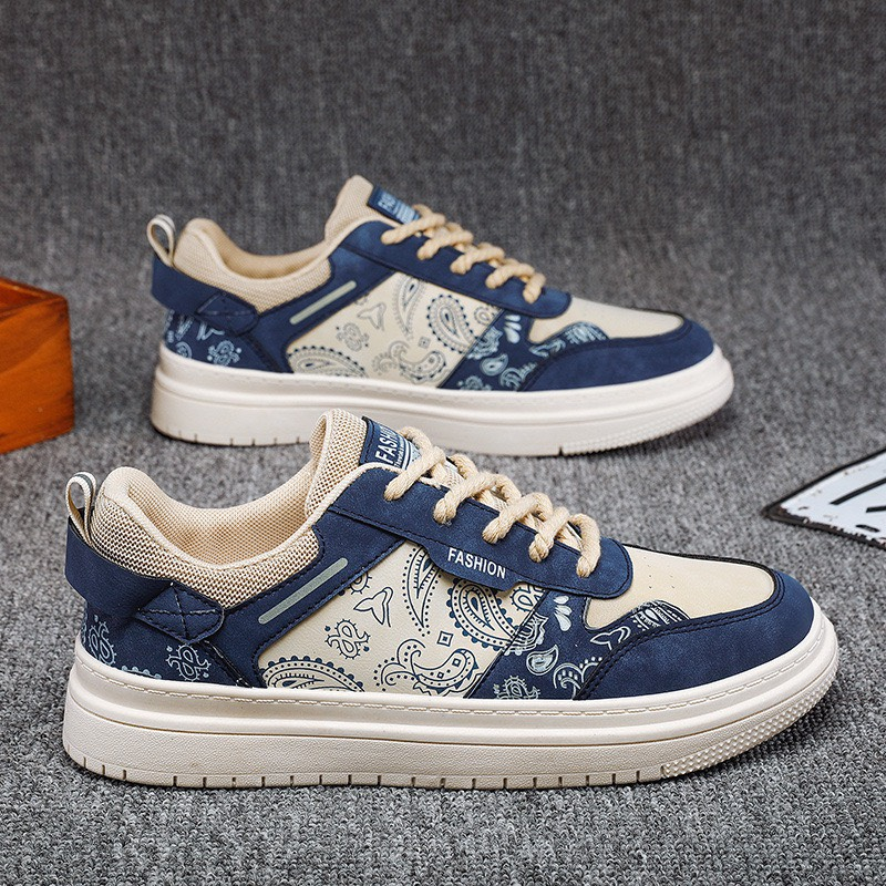 Giày Nam Thể Thao Vải Canvas Cổ Thấp In Hoa Thời Trang Mùa Thu Mới 2023 Cho Nam