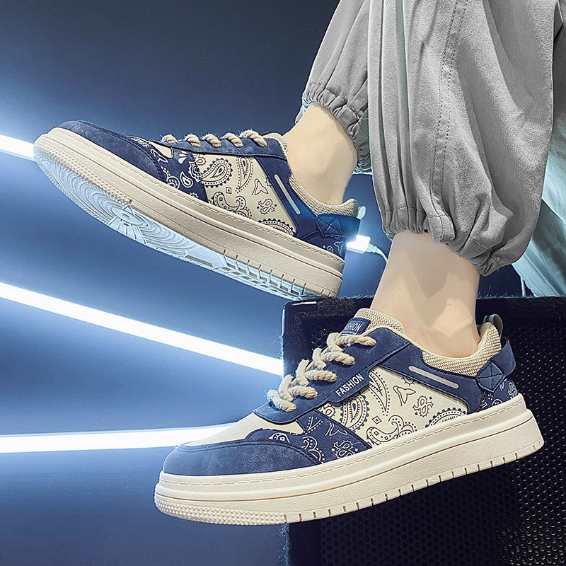 Giày Nam Thể Thao Vải Canvas Cổ Thấp In Hoa Thời Trang Mùa Thu Mới 2023 Cho Nam