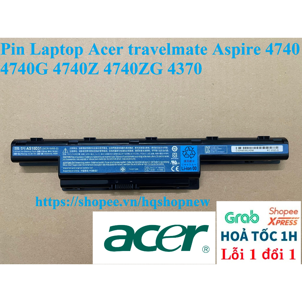 ⚡️ Pin Laptop Acer travelmate Aspire 4740 4740G 4740Z 4740ZG 4370