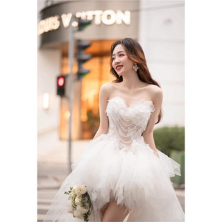 Váy cup tầng đuôi dài TKCC