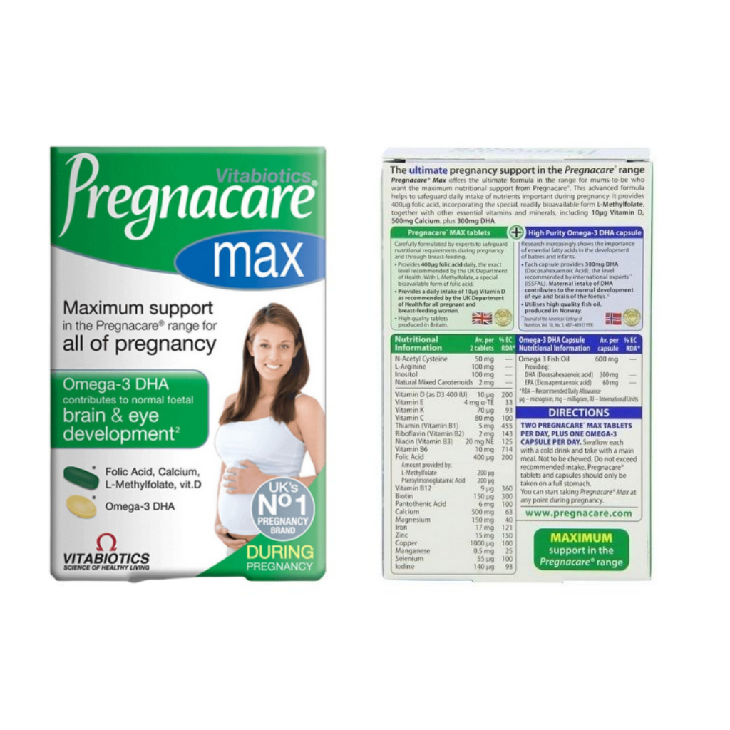 Bổ sung Vitamin/Omega 3 DHA trong quá trình mang thai Vitabiotics Pregnacare
