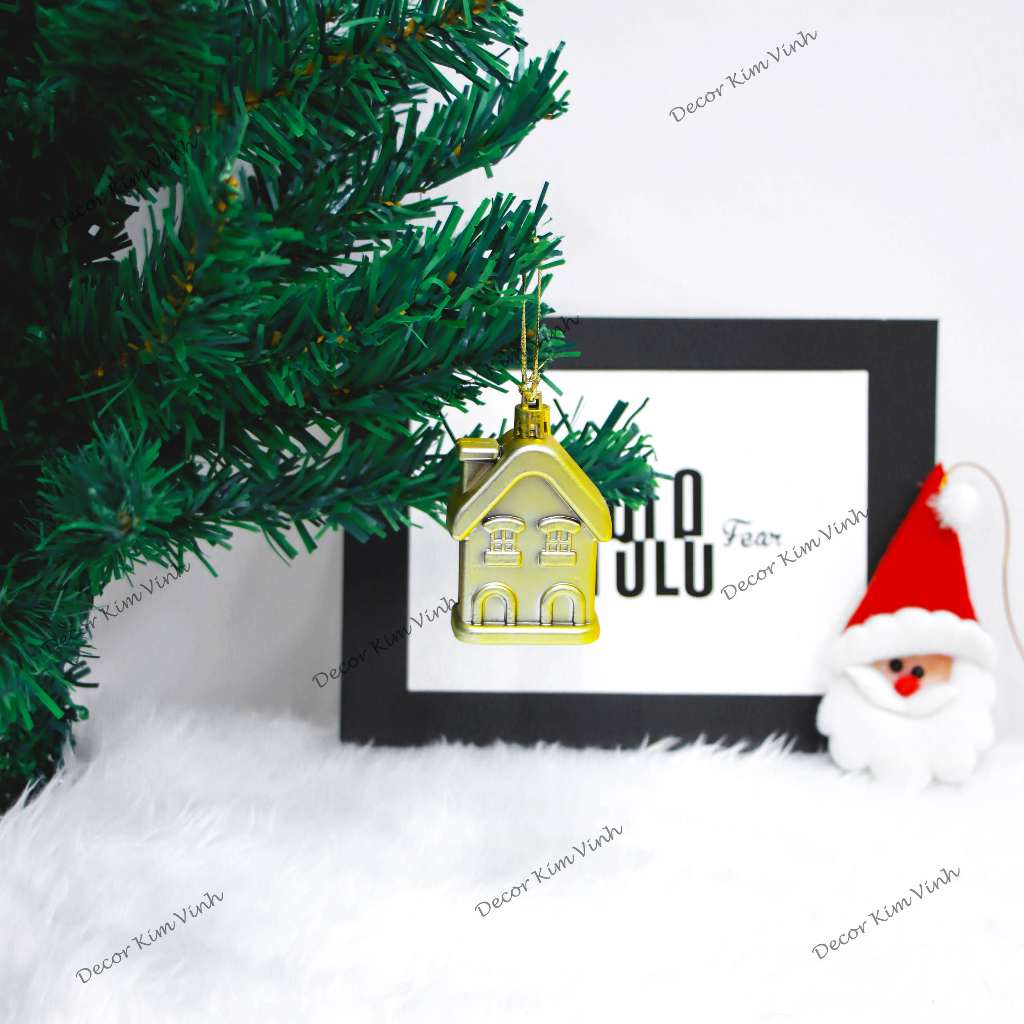 Set 4 Ngôi Nhà E35 Treo Cây Thông Noel Phụ Kiện Trang Trí Giáng Sinh