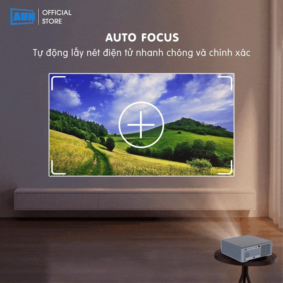 Máy chiếu thông minh Aun Xview Xcine4 pro/tự động lấy nét/tự động góc nghiêng/900 Ansi/giảm mờ viền hình ảnh sắc nét