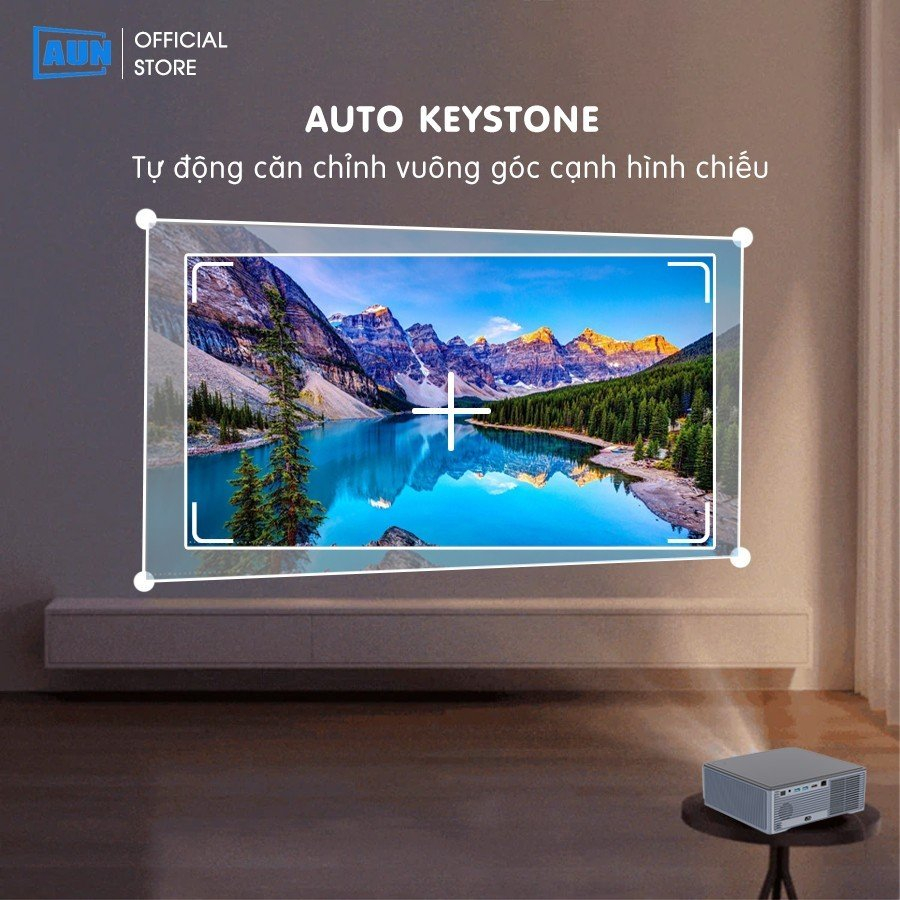 Máy chiếu thông minh Aun Xview Xcine4 pro/tự động lấy nét/tự động góc nghiêng/900 Ansi/giảm mờ viền hình ảnh sắc nét