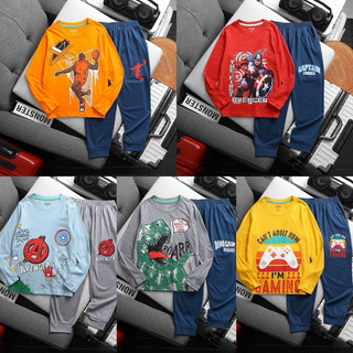 Bộ cotton bé trai size đại dài tay, bộ đồ thu đông bé trai dài tay