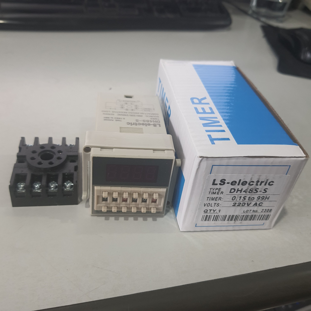 Rơle thời gian Timer hẹn giờ LS-Electric DH48S-S Relay thời gian Công tắc hẹn giờ DH48S TẶNG KÈM ĐẾ