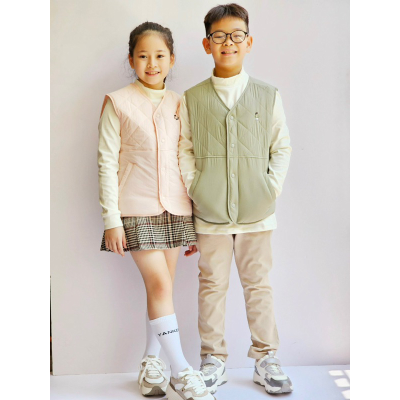 AK2348 Áo gile chần bông BT,BG thêu gấu