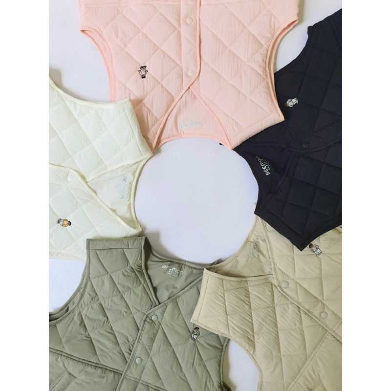 AK2348 Áo gile chần bông BT,BG thêu gấu