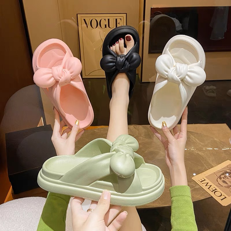 DÉP SANDAL HAI QUAI NƠ ĐỘN ĐẾ BÁNH MÌ NỮ TÍNH ẢNH THẬT MSP6889A