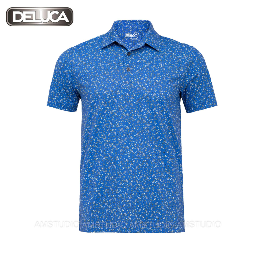 Áo Polo Nam Shirt MS20 -DELUCA, Họa Tiết Xanh Biển -Áo PoLo Chơi Golf Có Cổ- Áo POLO Chơi Thể Thao Mẫu Mới 2023.