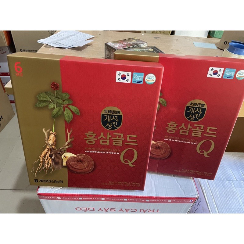 Nước Hồng sâm Nhung hươu Q, Q Plus Hàn Quốc Hộp 30 gói x 50 ml
