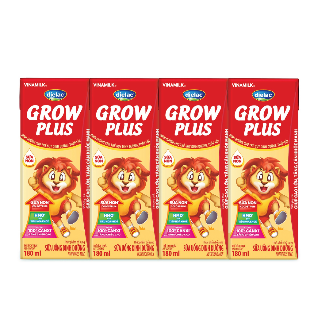 Thùng 48 Hộp Sữa Bột Pha Sẵn Vinamilk Dielac Grow Plus - Đỏ 180ml