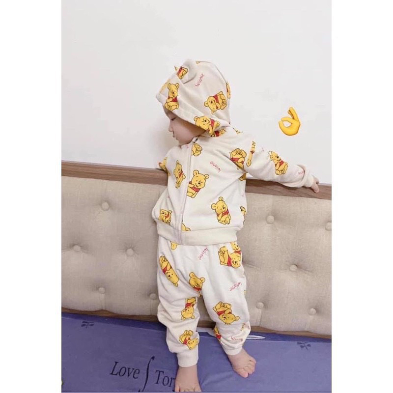 Bộ nỉ bé áo khoá