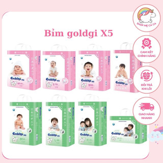 Bỉm Dán/Quần nhật bản cao cấp Goldgi X5 đủ size Nb92/S84/M66/M60/L48/XL44/XXL32