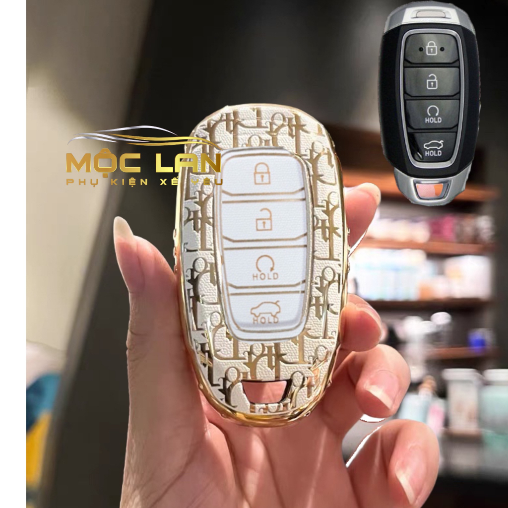 Ốp khóa Hyundai Accent 2021 loại 4 nút thông minh - ốp  Doir mạ vàng TPU mới nhất năm 2023 cao cấp sang trọng