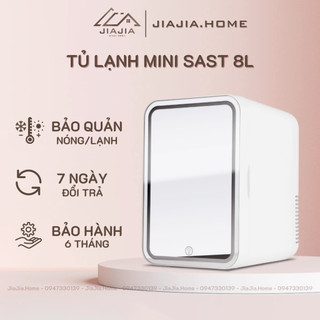 [HỎA TỐC] Tủ lạnh 8L tích hợp gương và đèn LED, hiển thị nhiệt độ SAST - Tủ lạnh mini cao cấp mỹ phẩm, phòng ngủ, oto