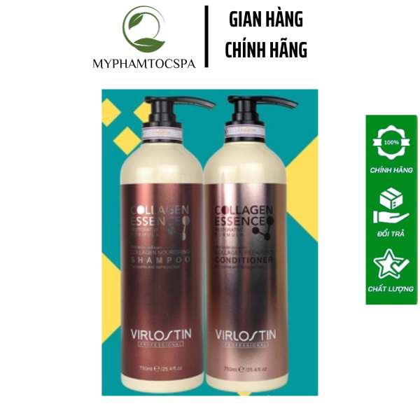 Cặp Dầu Gội Xả Virlostin Collagen Essence Chống Rụng Và Kích Thích Mọc Tóc 500ml Myphamtocspa