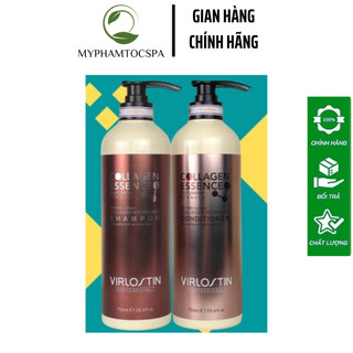 Cặp Dầu Gội Xả Virlostin Collagen Essence Chống Rụng Và Kích Thích Mọc Tóc 500ml Myphamtocspa