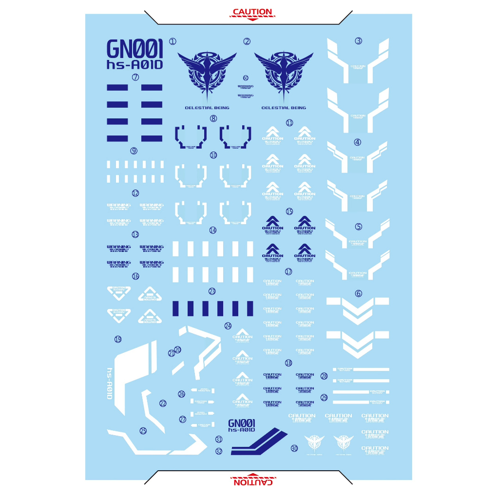 Dề can - Decal nước cho mô hình lắp ráp PG Avalanche Exia