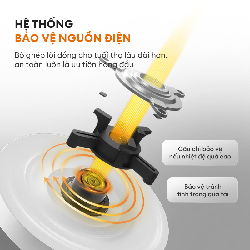 Bình đun nước siêu tốc 2L Gaabor EK20M-WH01A công suất 1500W cao cấp ấm đun inbox 304 cách nhiệt