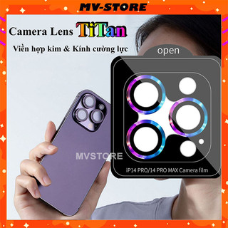 Bộ kính cường lực Lens bảo vệ camera màu Titan cho 15 14 13 11 Pro MAX 14 Plus 12 11 Pro MAX mini MVSTORE