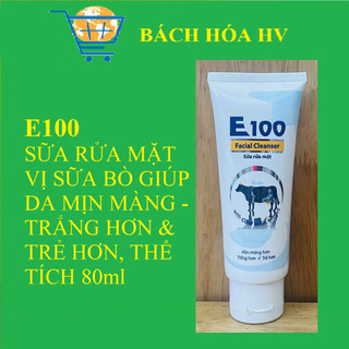 combo 2 tuýp E100 Sữa Rửa Mặt Bò Sữa 80ml/tuýp - BACH HOA HV