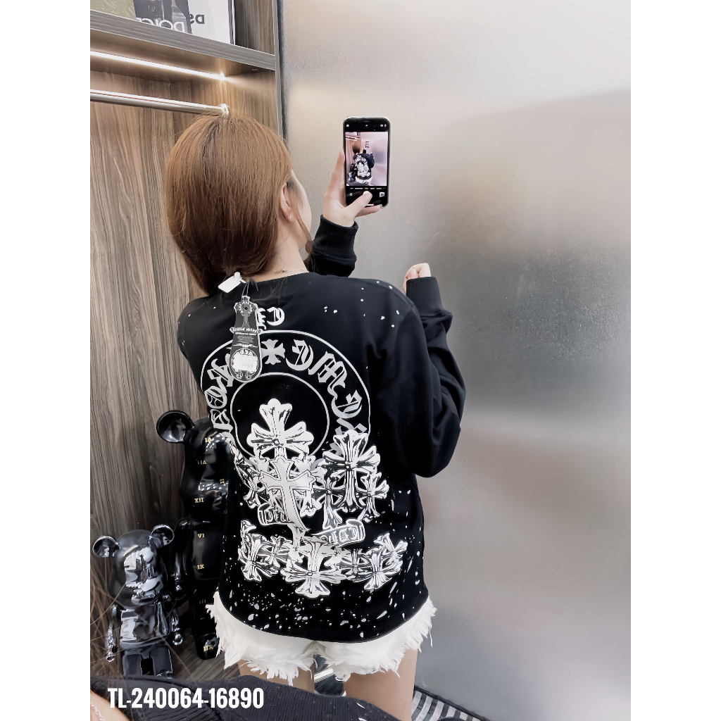 🔥Hot🔥Áo nỉ Chrome Hearts in họa tiết thiết kế hot trend Nam Nữ Thu Đông 2023
